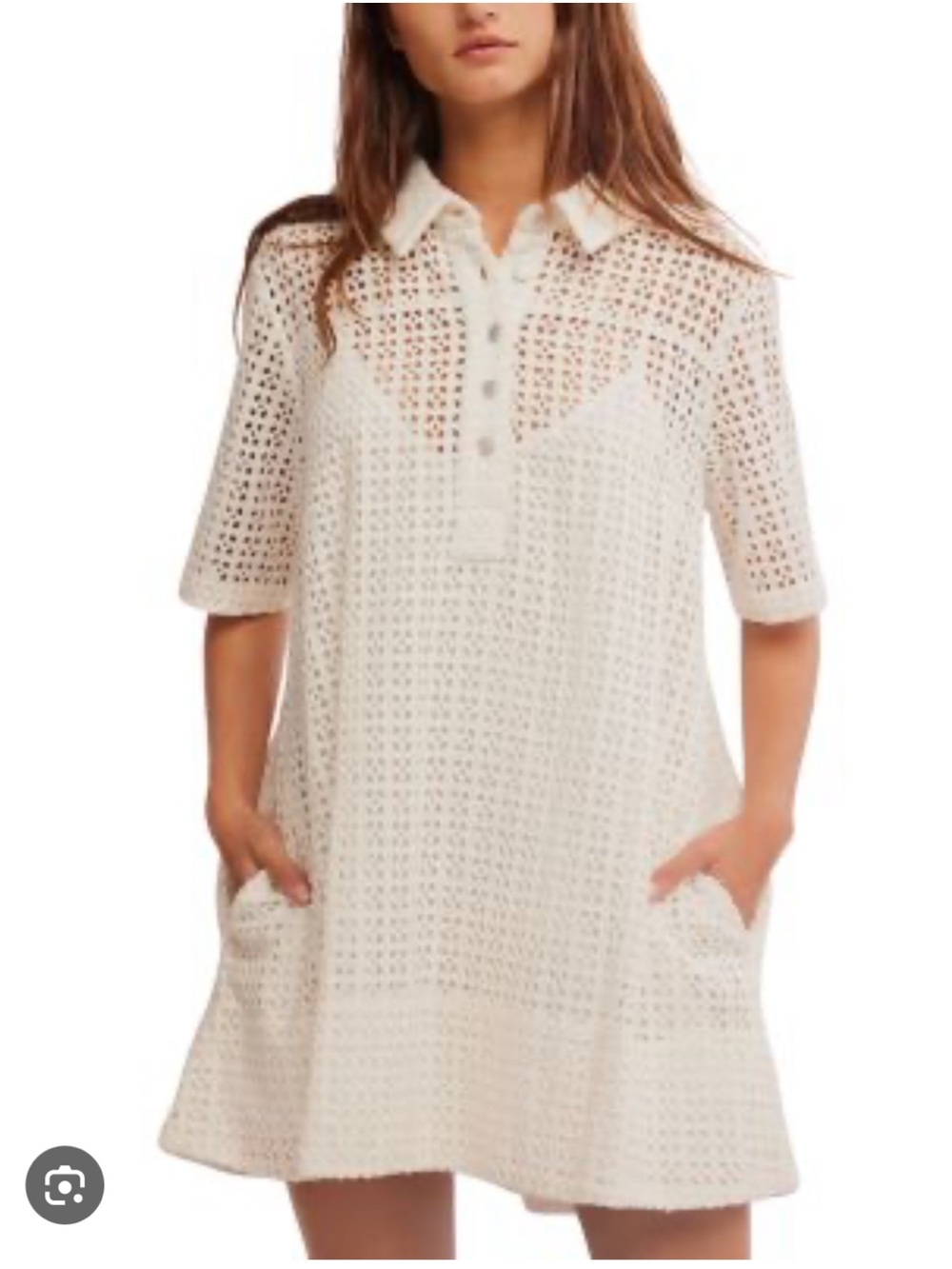 NWOT Free People Remino Eyelet Mini Dress 🍄